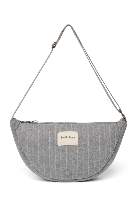 Flannel Chalkstripe Adult Fanny Pack - Light Grey