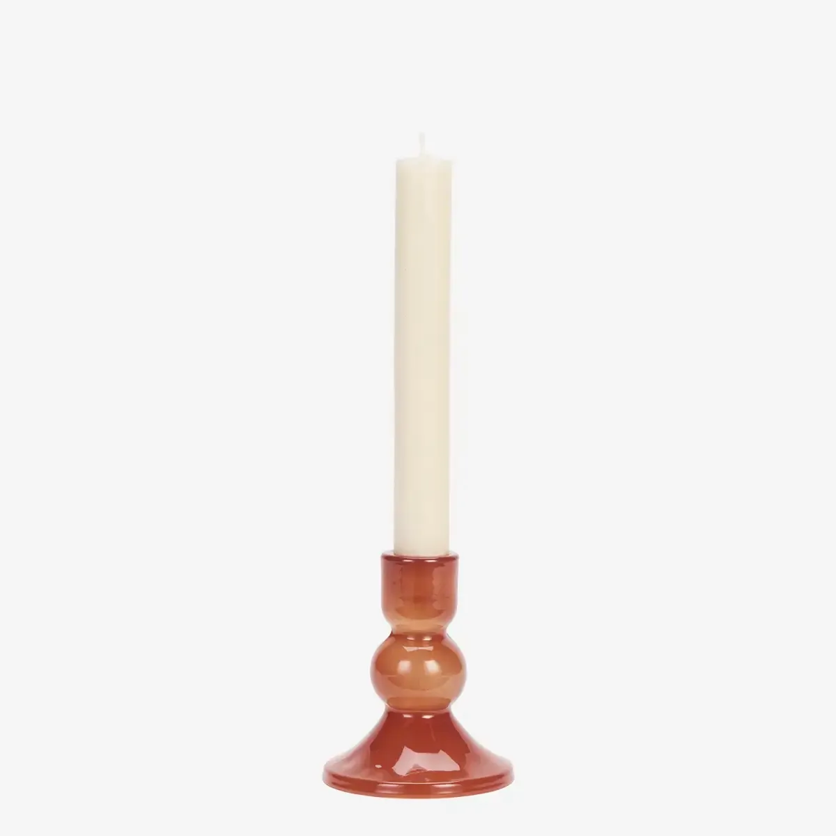Glazen kaarsenhouder, red