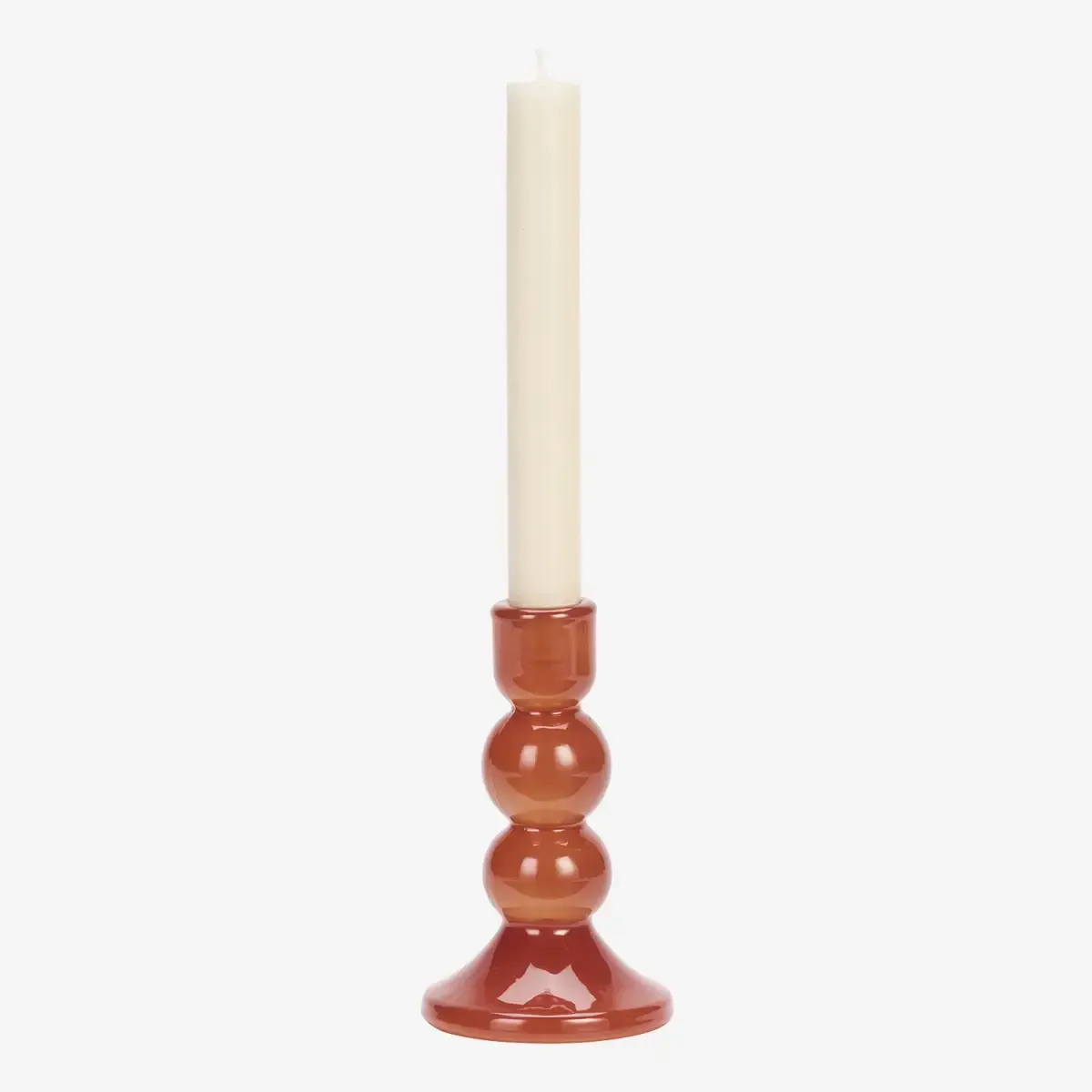 Glazen kaarsenhouder M, red