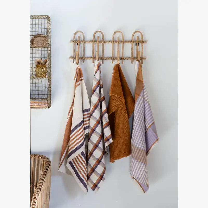 Checked kitchen towel, lila