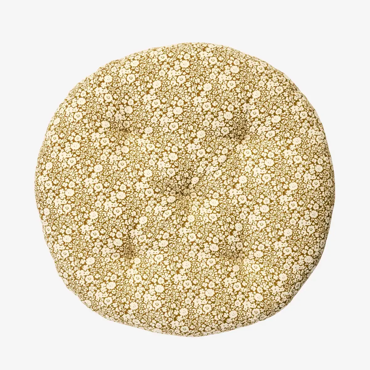 Round cotton chair pad, caramel Ø 45 cm