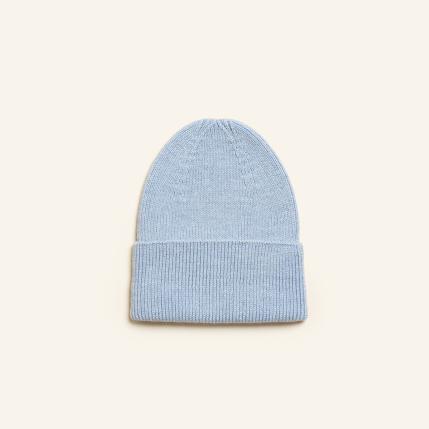 Hvid- beanie fonzie newborn sky