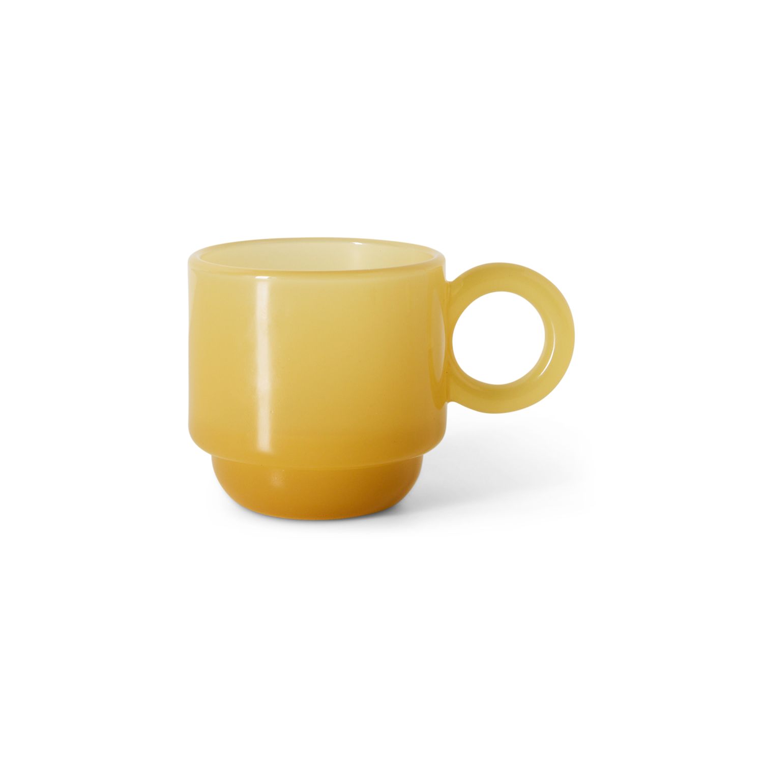 Coffee mugs glass caramel, set of 4