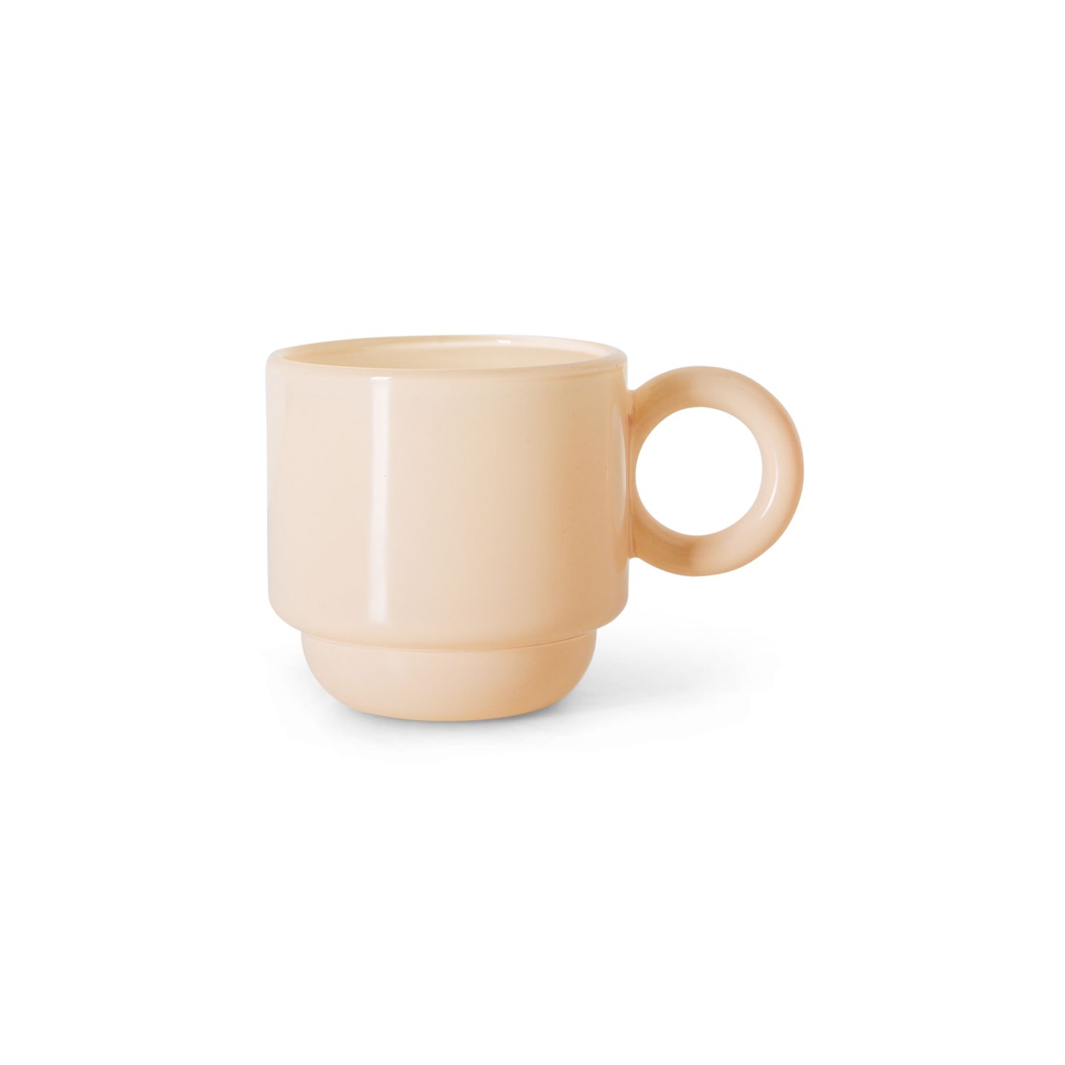 Coffee mugs glass soft pink, set of 4