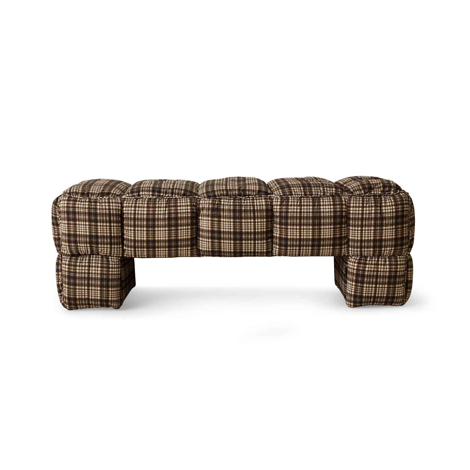 Puffy lobby bench, farmhouse