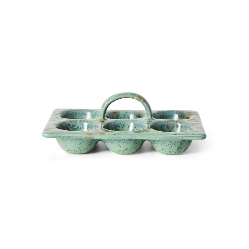 70s ceramics: egg tray minty