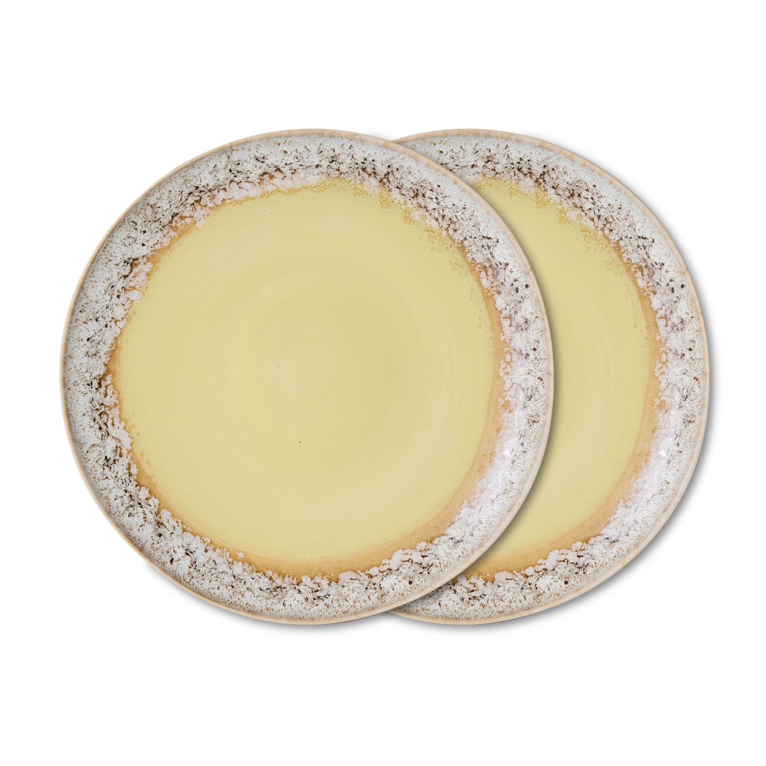 70s ceramics: dinner plate custard