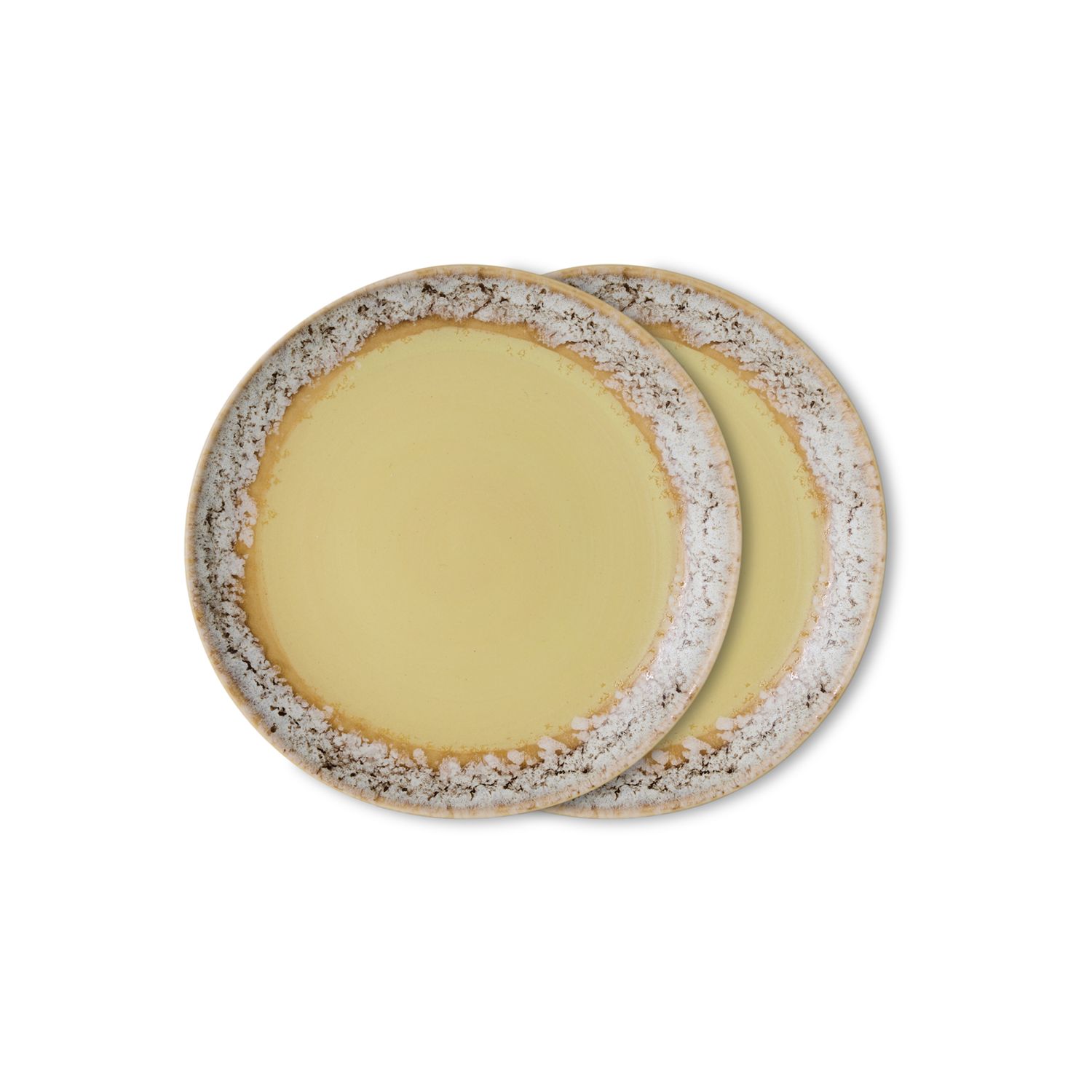 70s ceramics: dessert plate custard