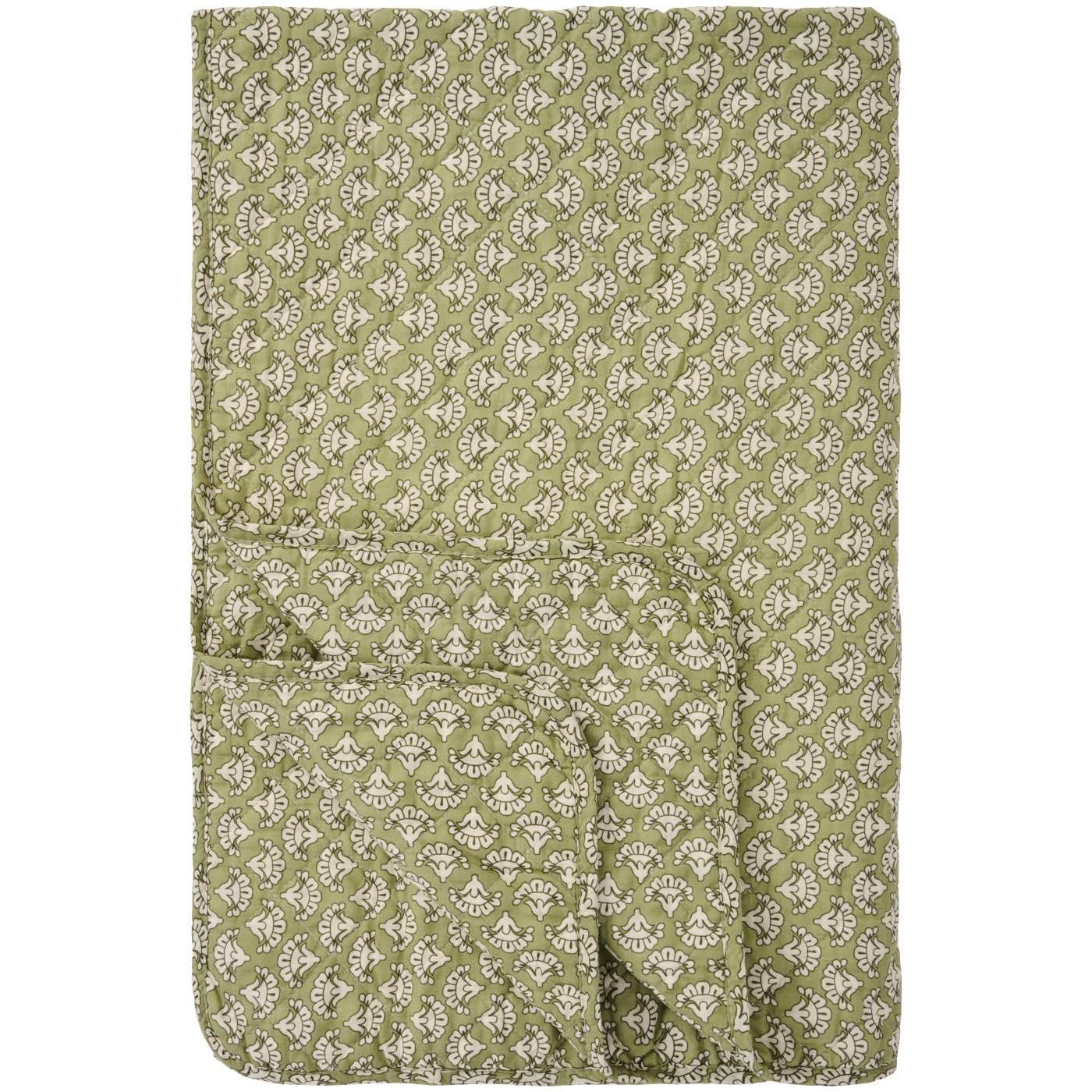 Quilt gebloemd *lichtgroen