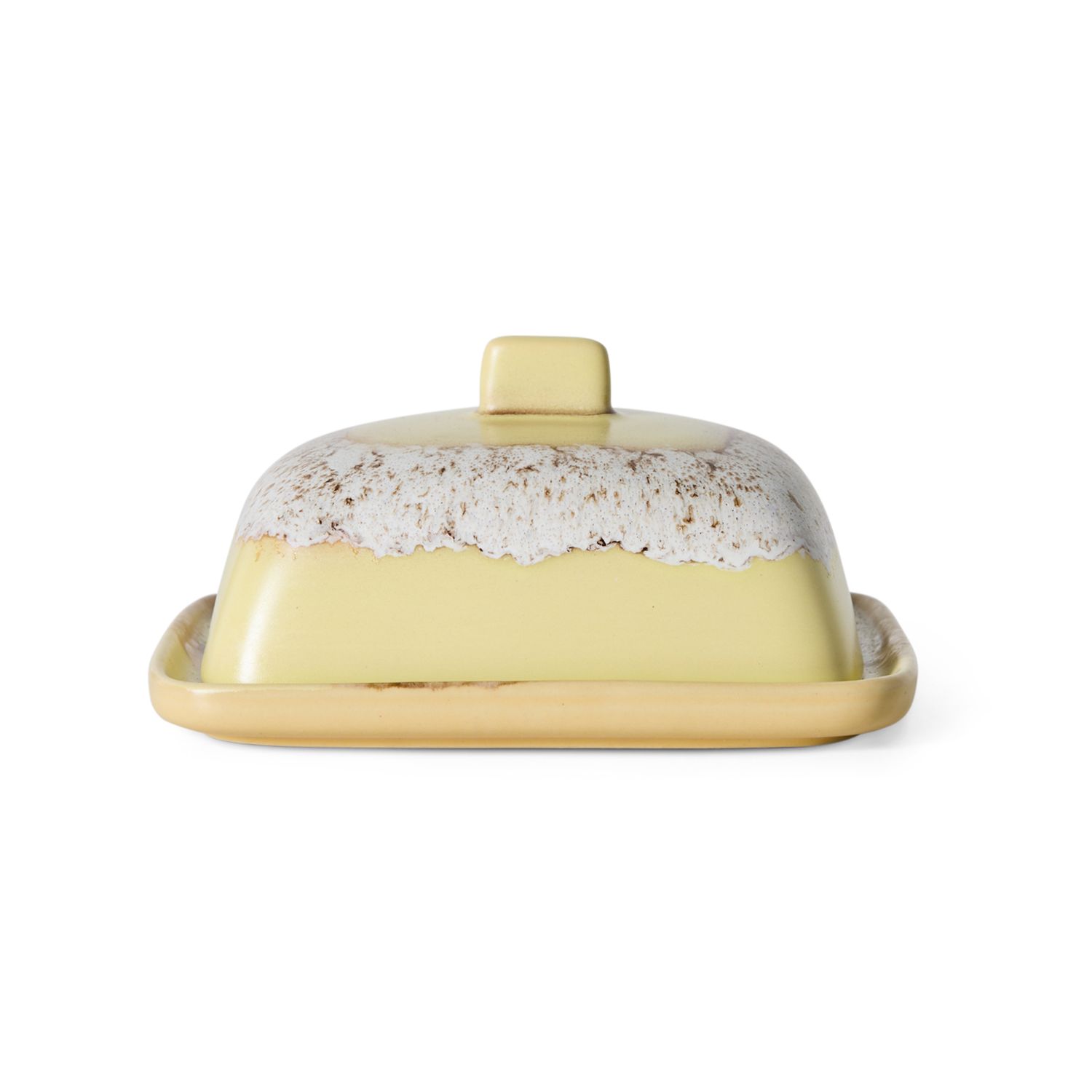 70s ceramics: butter dish custard
