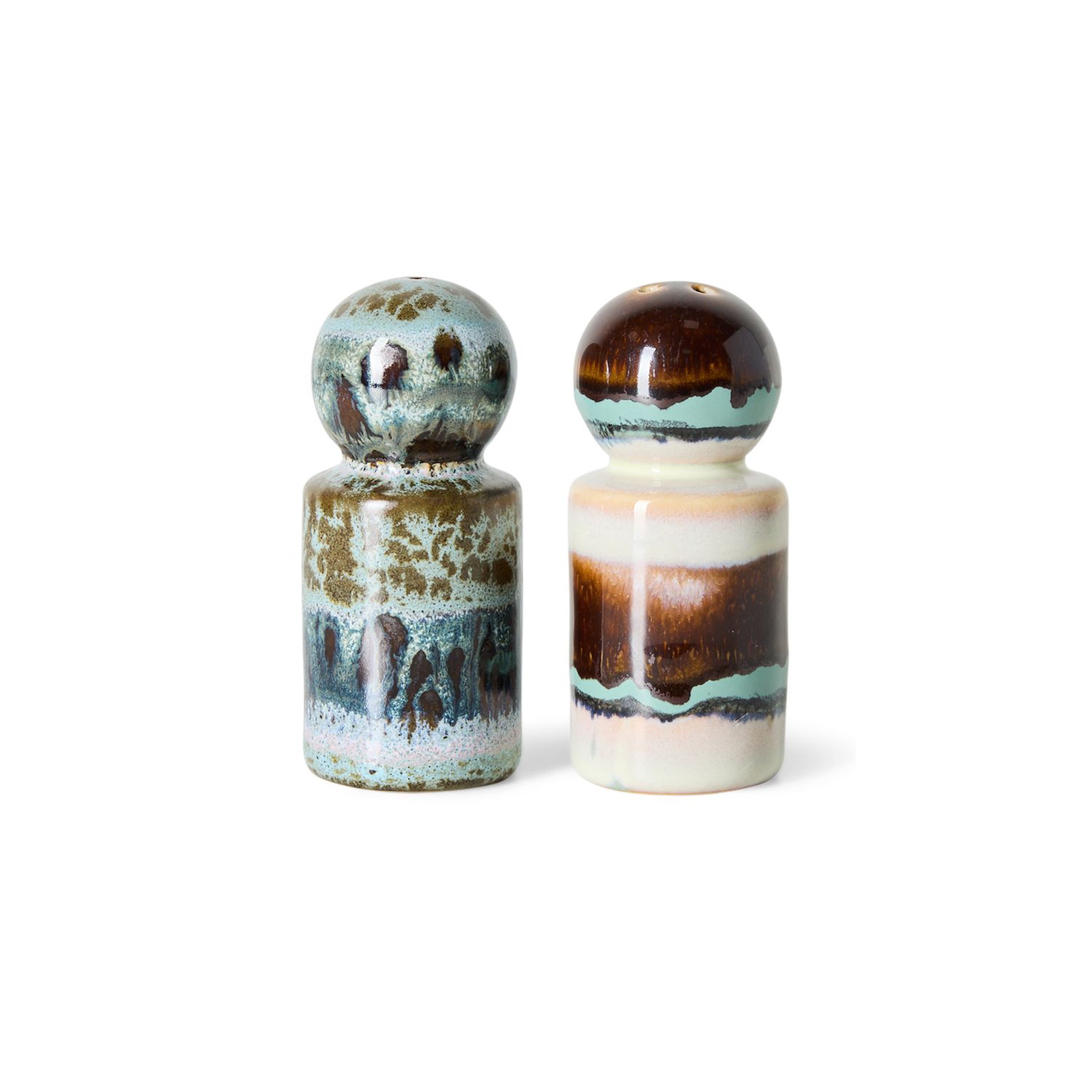 70s ceramics: pepper &amp; salt jar swirl