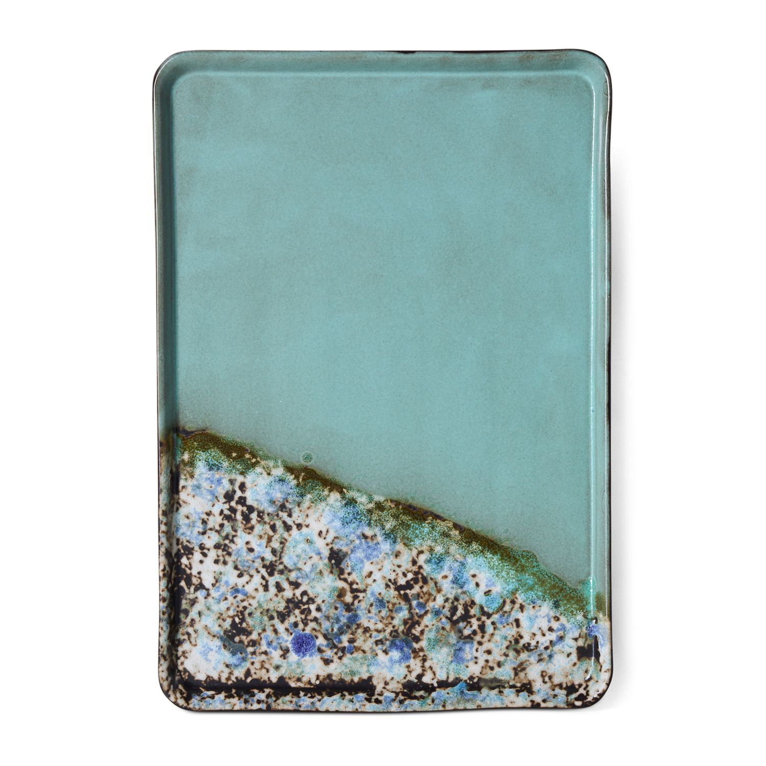 70s ceramics: large tray agave