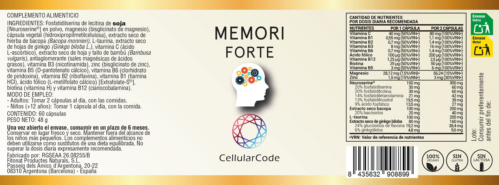 Memori Forte 60 cápsulas