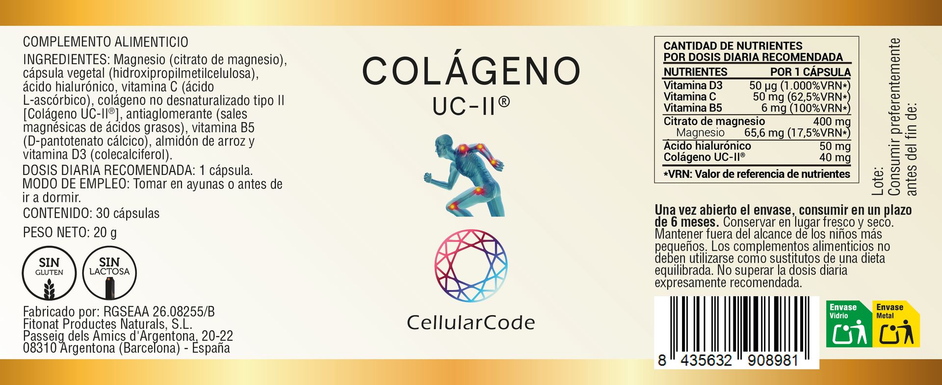 Colágeno UC-II® 30 cápsulas