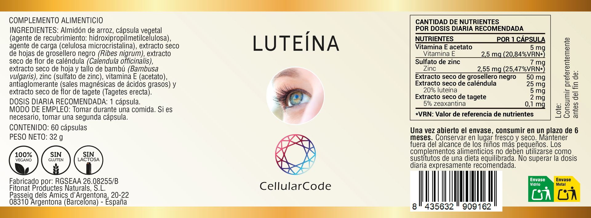 Luteina 60 cápsulas