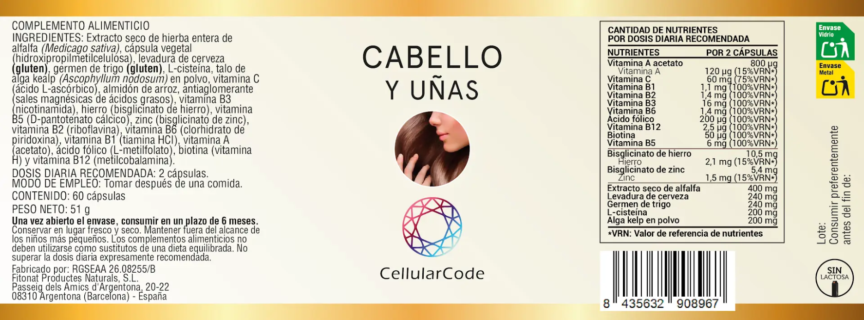 Cabello y uñas 60 cápsulas