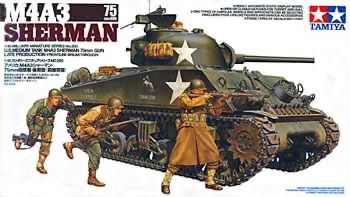 Box-art of Tamiya M4A3 Sherman