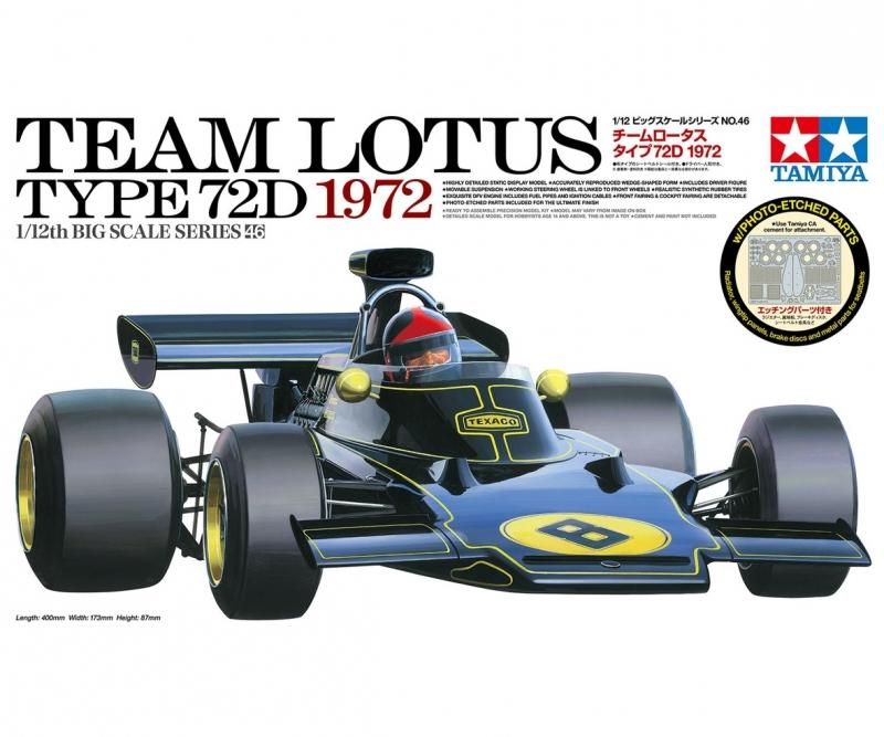 TEAM LOTUS TYPE 72D 1972
1/12 BIG SCALE SERIES 46
TAMIYA
WITH PHOTO ETCHED PARTS