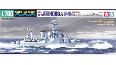British Battle Cruiser Hood &amp; E Class Destroyer (Battle of the Denmark Strait)