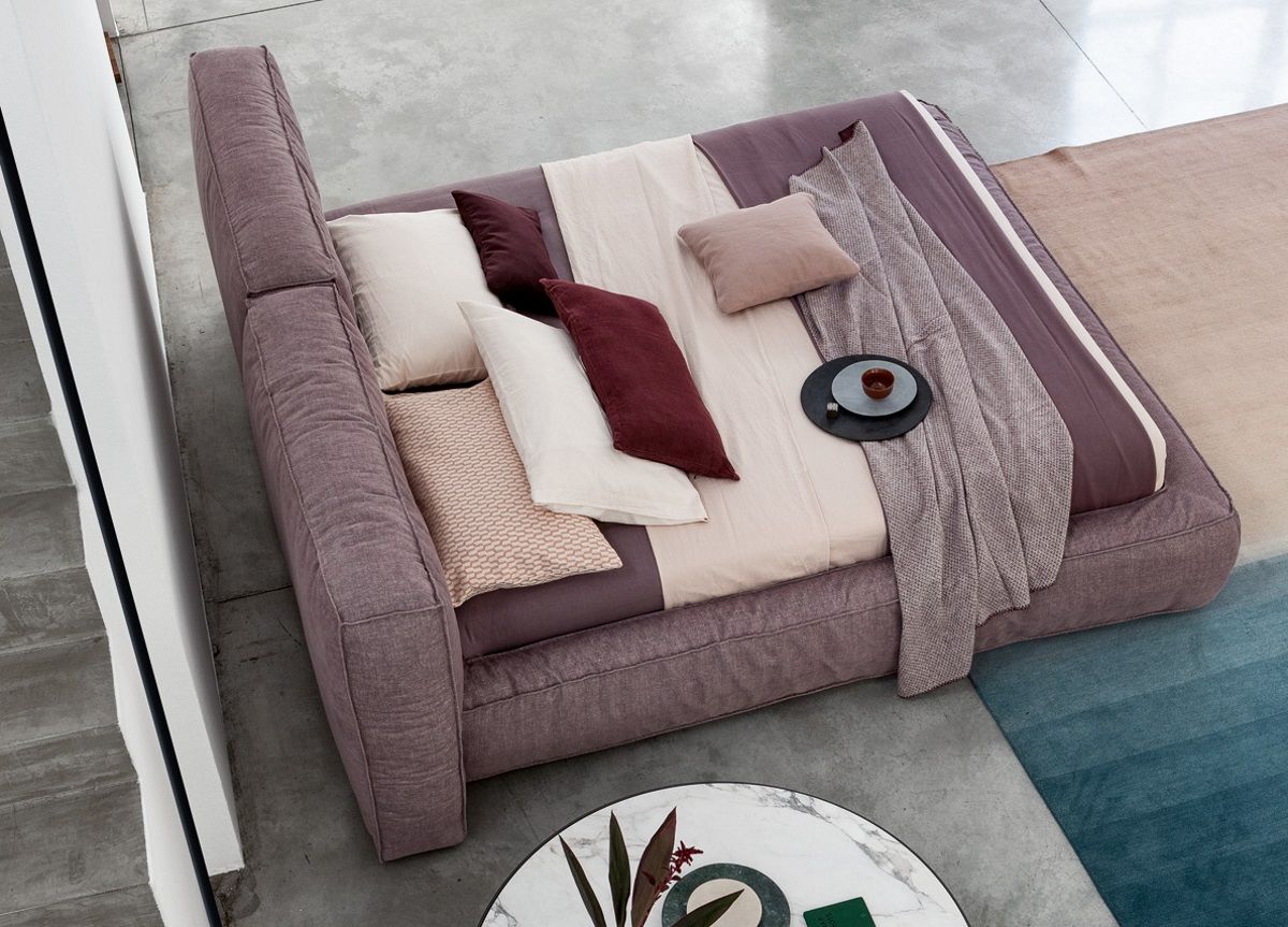 Massiv design Polsterbett nach Maß 160x200cm Stoff Doppelbett mit Stauraum