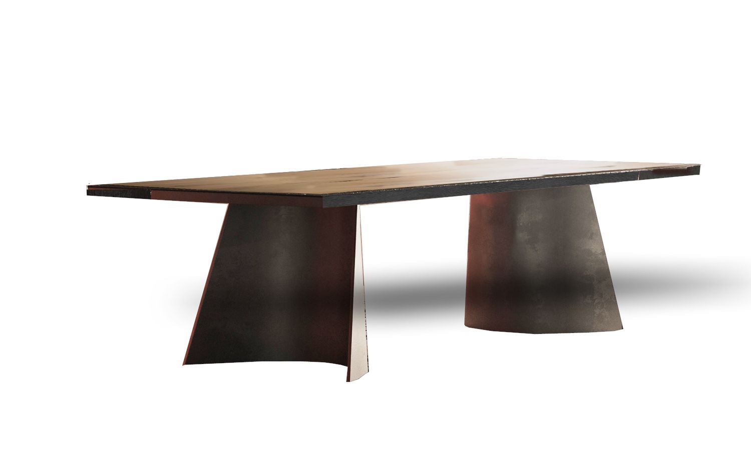 Massiv design einzigartig Esstisch nach Maß aus Eiche oder Amerikänische Nussbaum  Metal Gestell