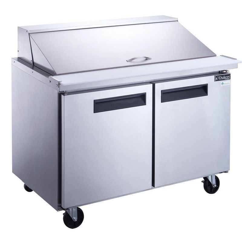 Dukers DSP48-18M-S2 48" 2-Door Mega Top Refrigerated Prep Table