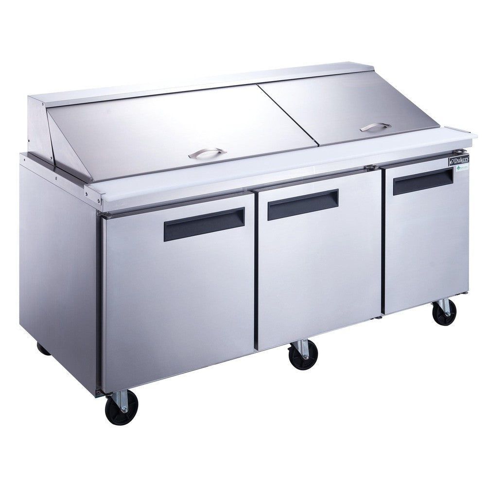 Dukers DSP72-30M-S3 72 Dukers DSP72-30M-S3 72" 3-Door Mega Top Refrigerated Prep Table