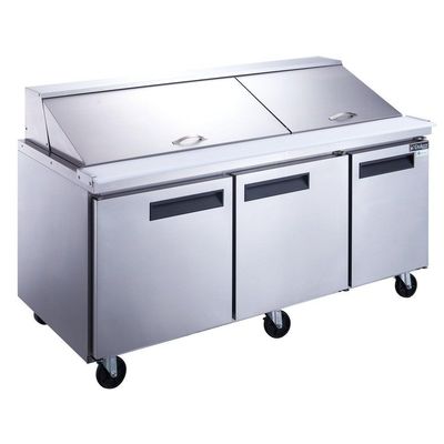 Dukers DSP72-30M-S3 72 Dukers DSP72-30M-S3 72" 3-Door Mega Top Refrigerated Prep Table