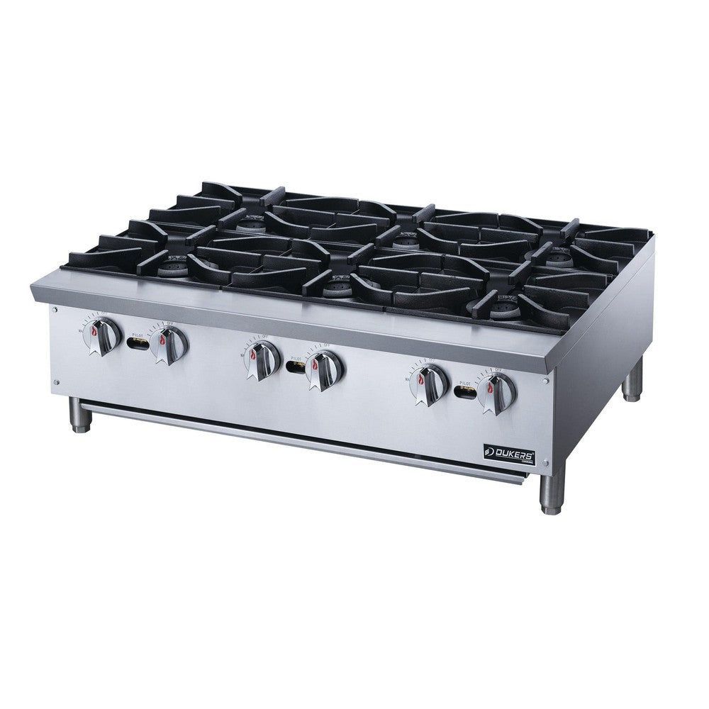 DCHPB36 — Dukers 6-Burner Commercial Countertop Hot Plate DCHPB36 — Dukers 6-Burner Commercial Countertop Hot Plate