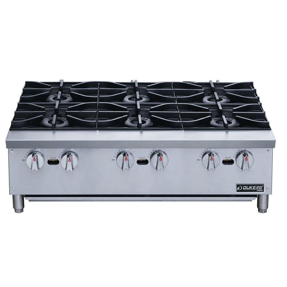 DCHPB36 — Dukers 6-Burner Commercial Countertop Hot Plate