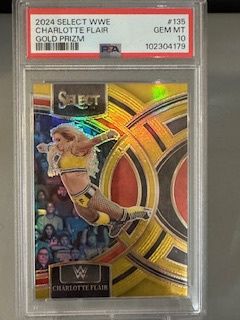 2024 Select Charlotte Flair Gold Prizm /10 PSA 10