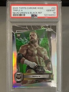 2025 Topps Chrome Triple H Neon Green PSA 10