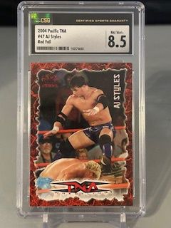 2004 Pacific TNA AJ Styles Red Foil RC CGC 8.5