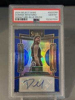 2024 Select Dominik Mysterio Auto Blue /49 PSA 10