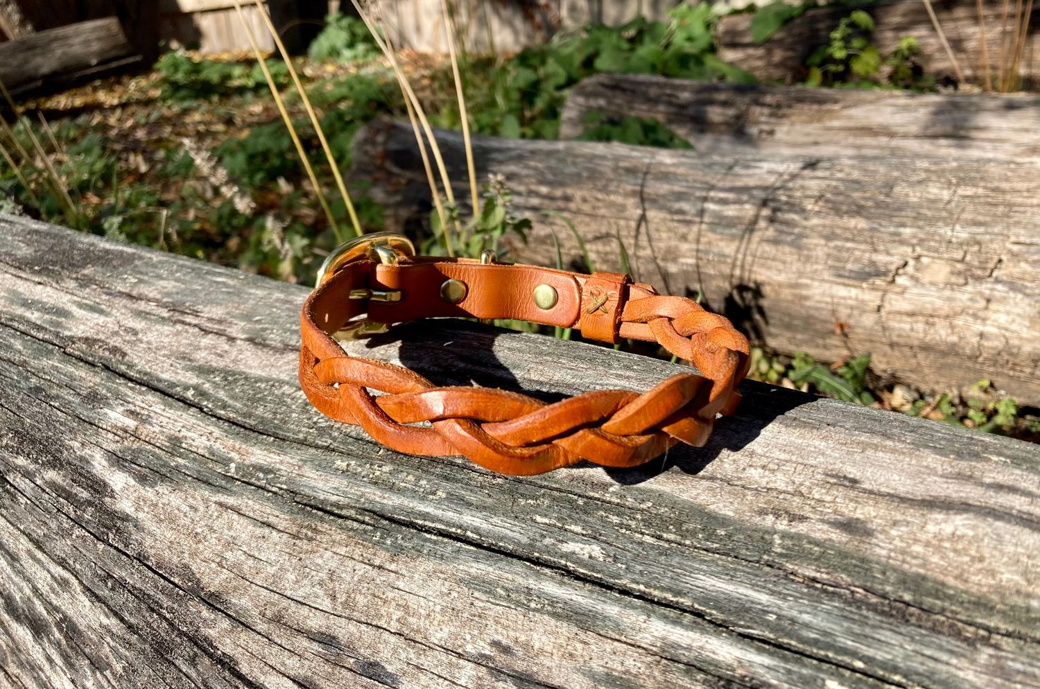 Braided Collar in Chestnut, 3/4" width
