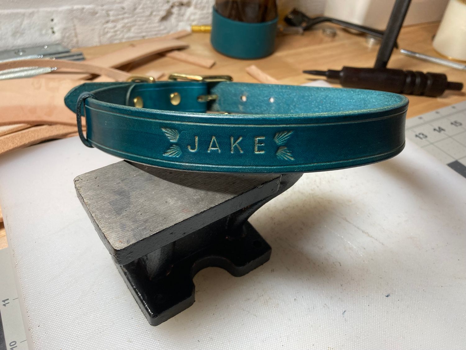 Personalized Classic Collar in Deep Sea, 1" width, size XL 