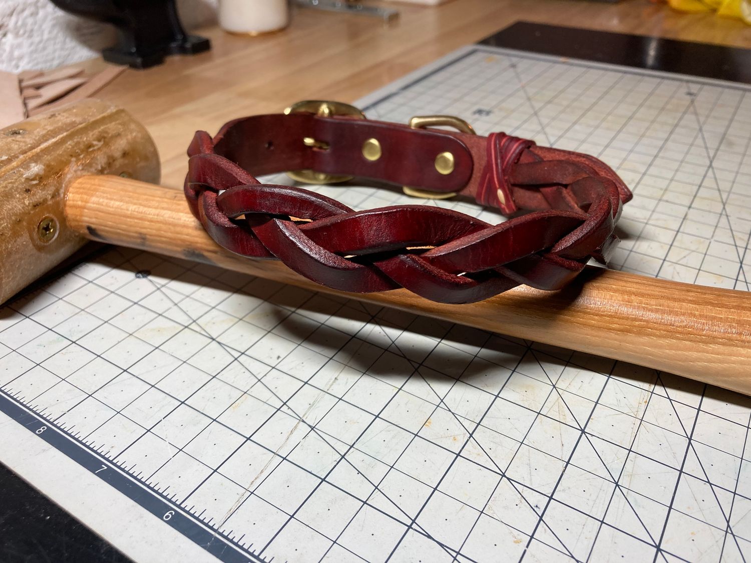 Braided Collar in Burnt Sienna, 1" width