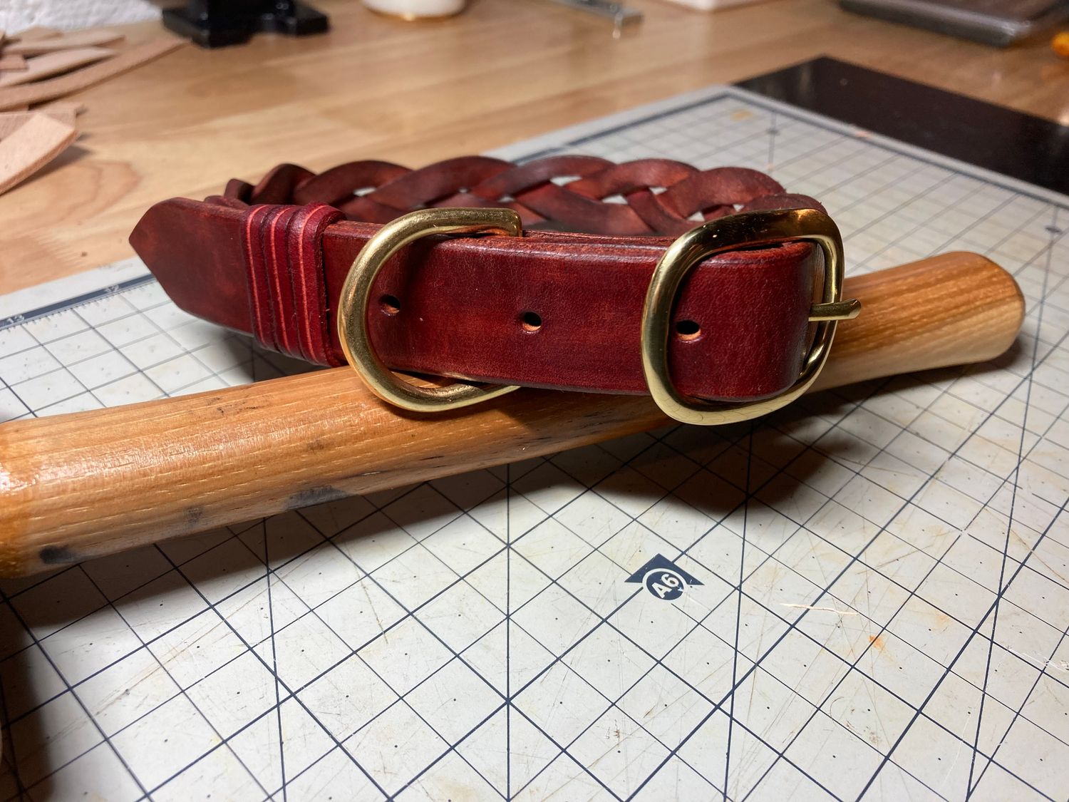 Braided Collar in Burnt Sienna, 1" width