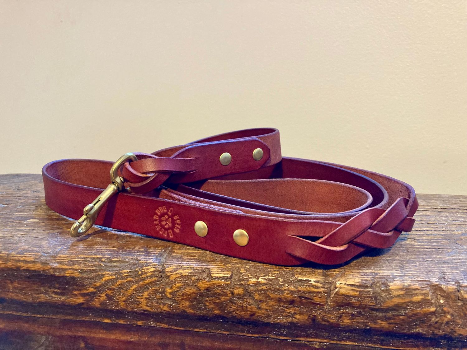 Braided Leash in Burnt Sienna, 5.5 ft x 1"