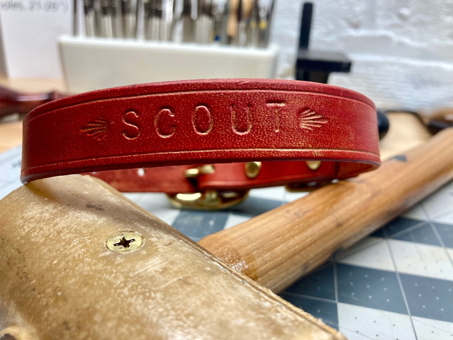 Personalized Classic Collar in Cayenne, 3/4" width 
