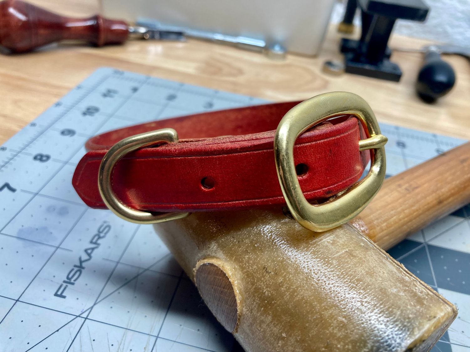 Classic Collar in Cayenne, 3/4" width