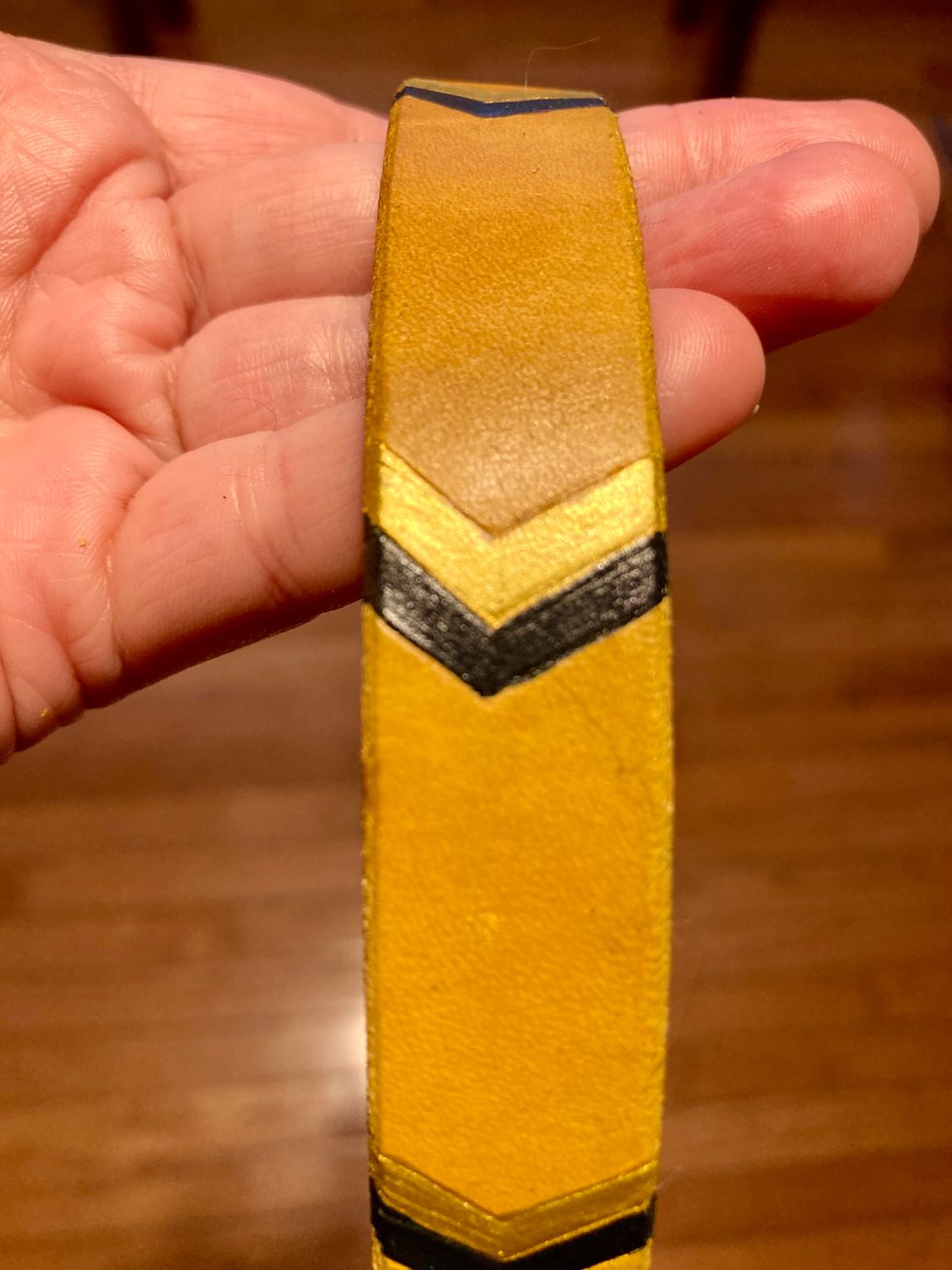 Medium Yellow Collar with Navy and Gold Chevron Accents