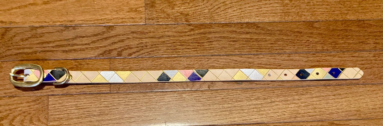 Medium Undyed Collar with Multi-color Diamond Accents