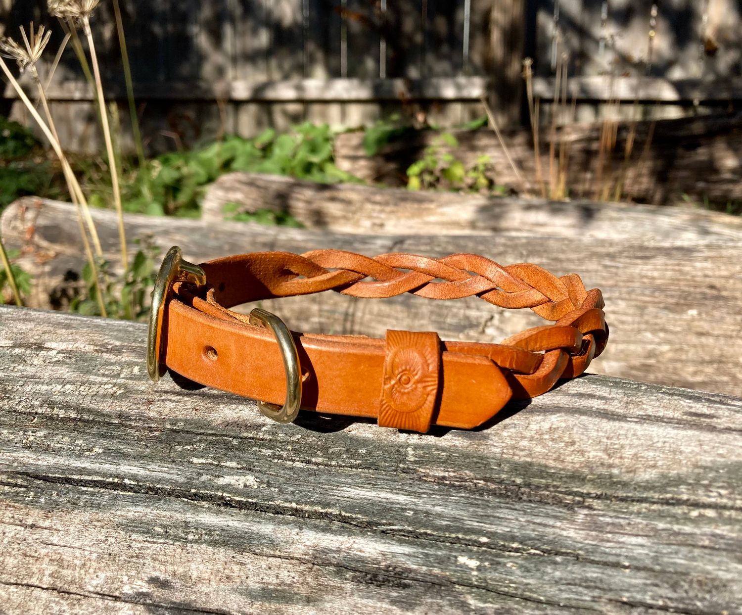Braided Collar in Chestnut, 3/4" width