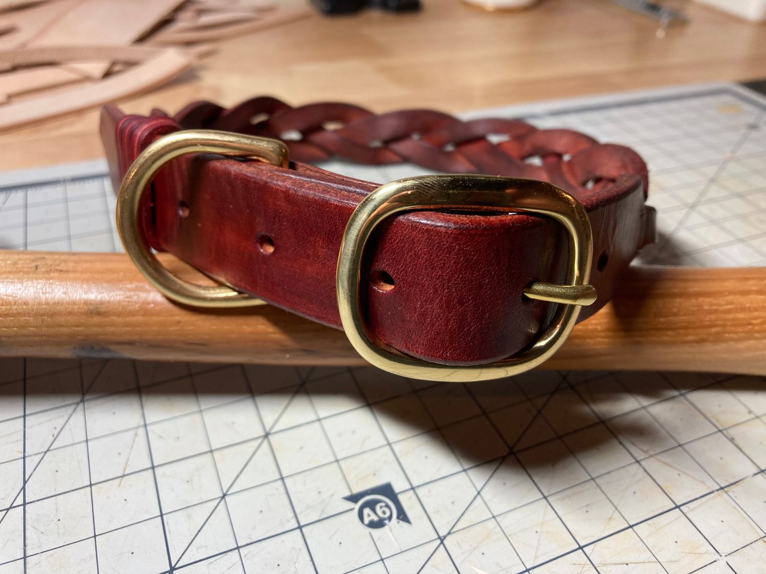 Braided Collar in Burnt Sienna, 1" width