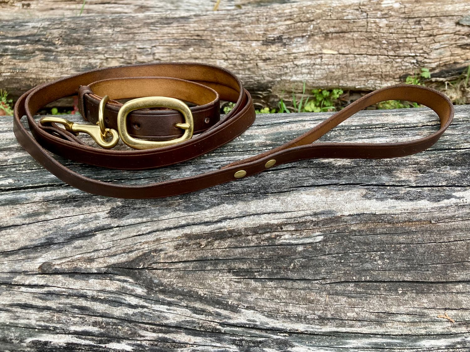 Classic Leather Walk Set in Walnut, 3/4" width