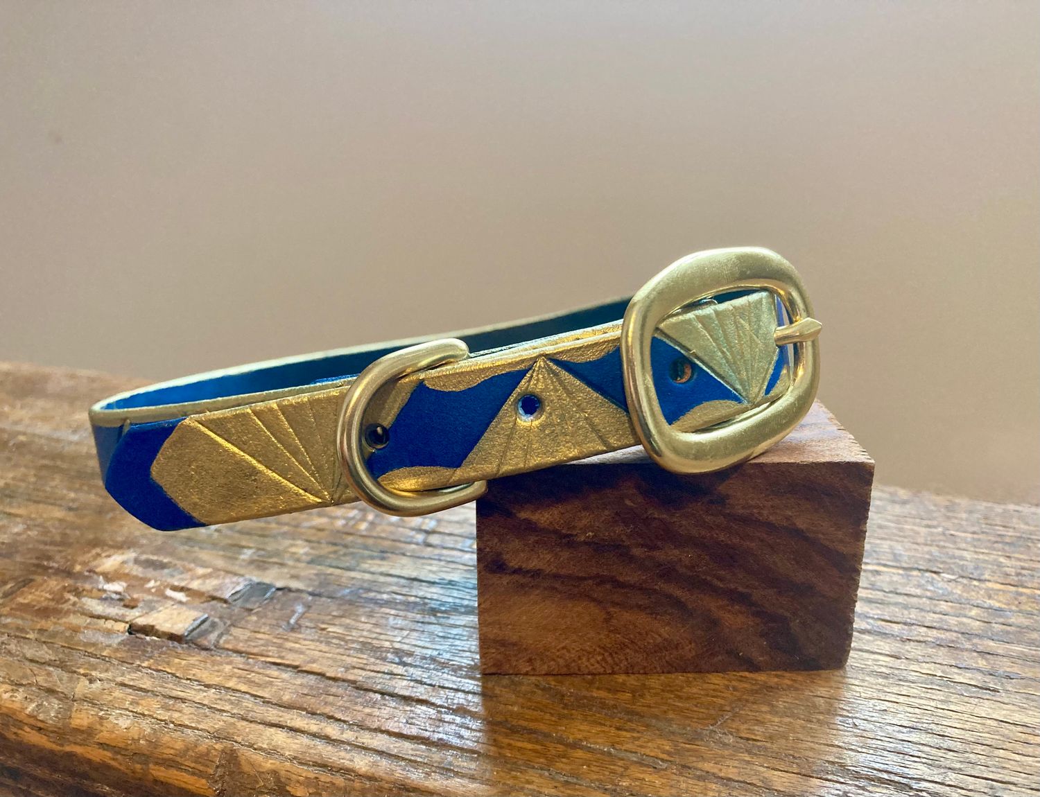 Large Blue &amp; Gold Art Deco Collar