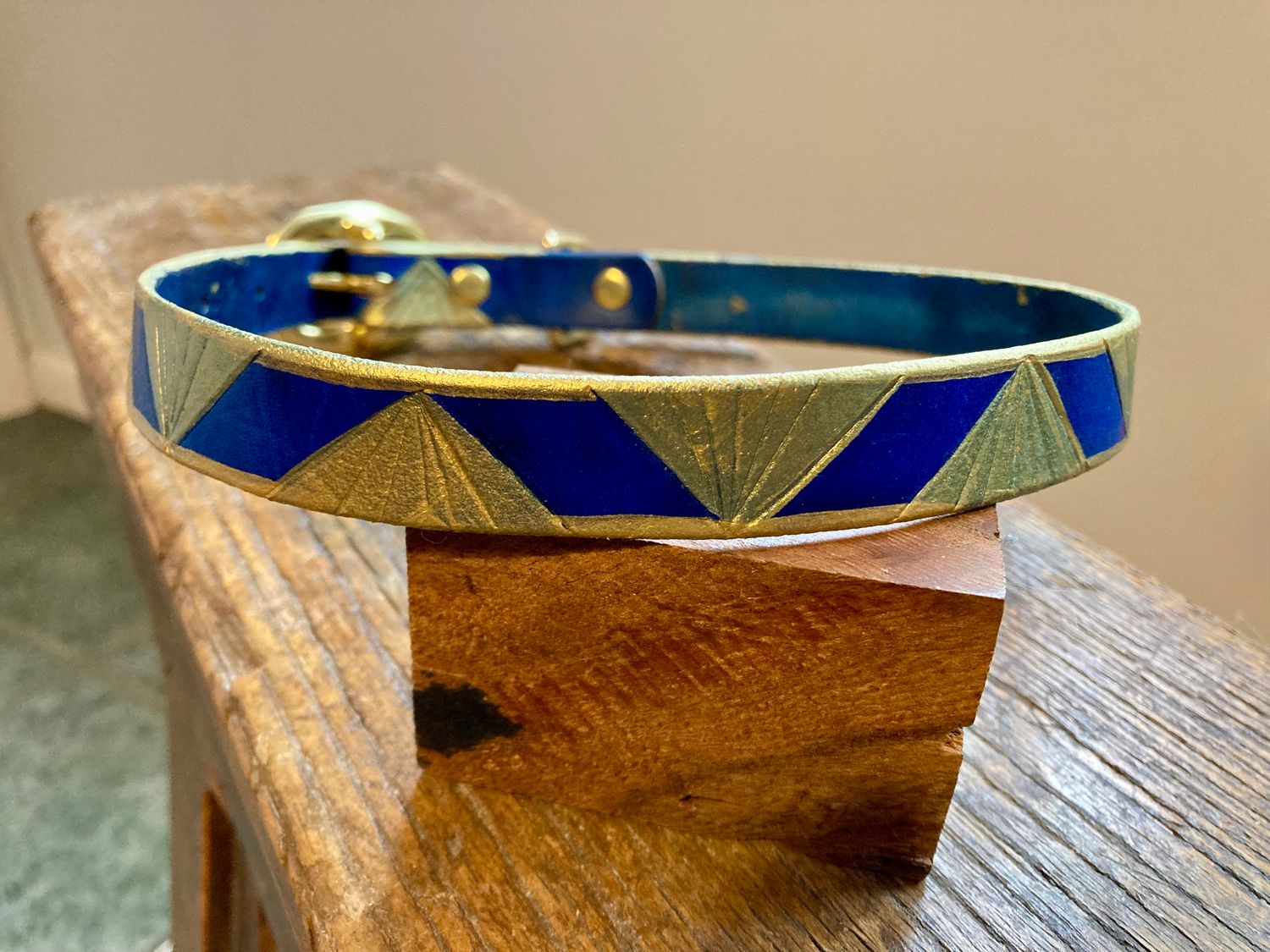 Large Blue &amp; Gold Art Deco Collar