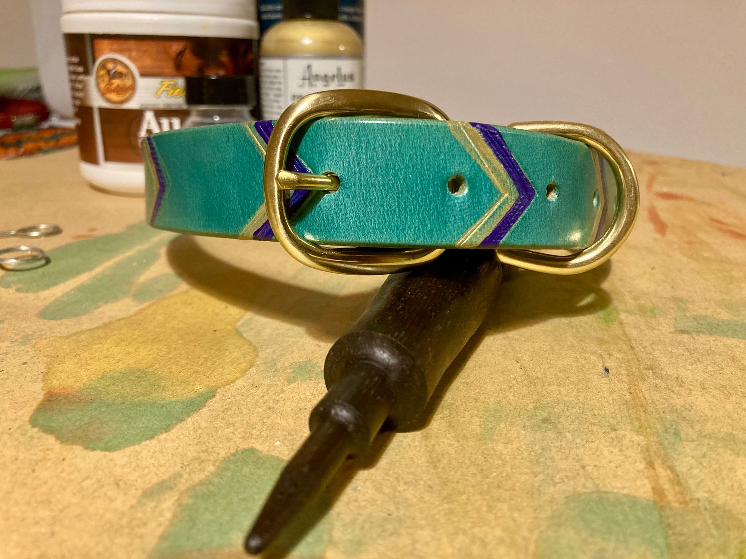 Green Collar with Purple &amp; Gold Accents