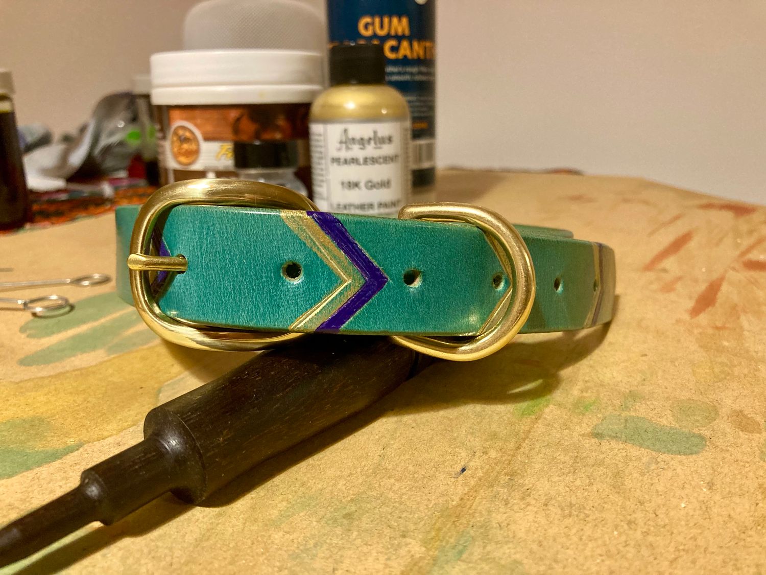 Green Collar with Purple &amp; Gold Accents